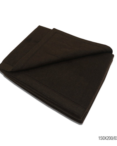A high-quality yak wool blanket in a deep, rich tone, neatly folded to showcase its soft texture, premium stitching, and elegant craftsmanship.

