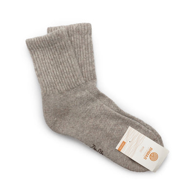 Plain natural beige wool socks made from 100% natural Mongolian wool, soft and durable