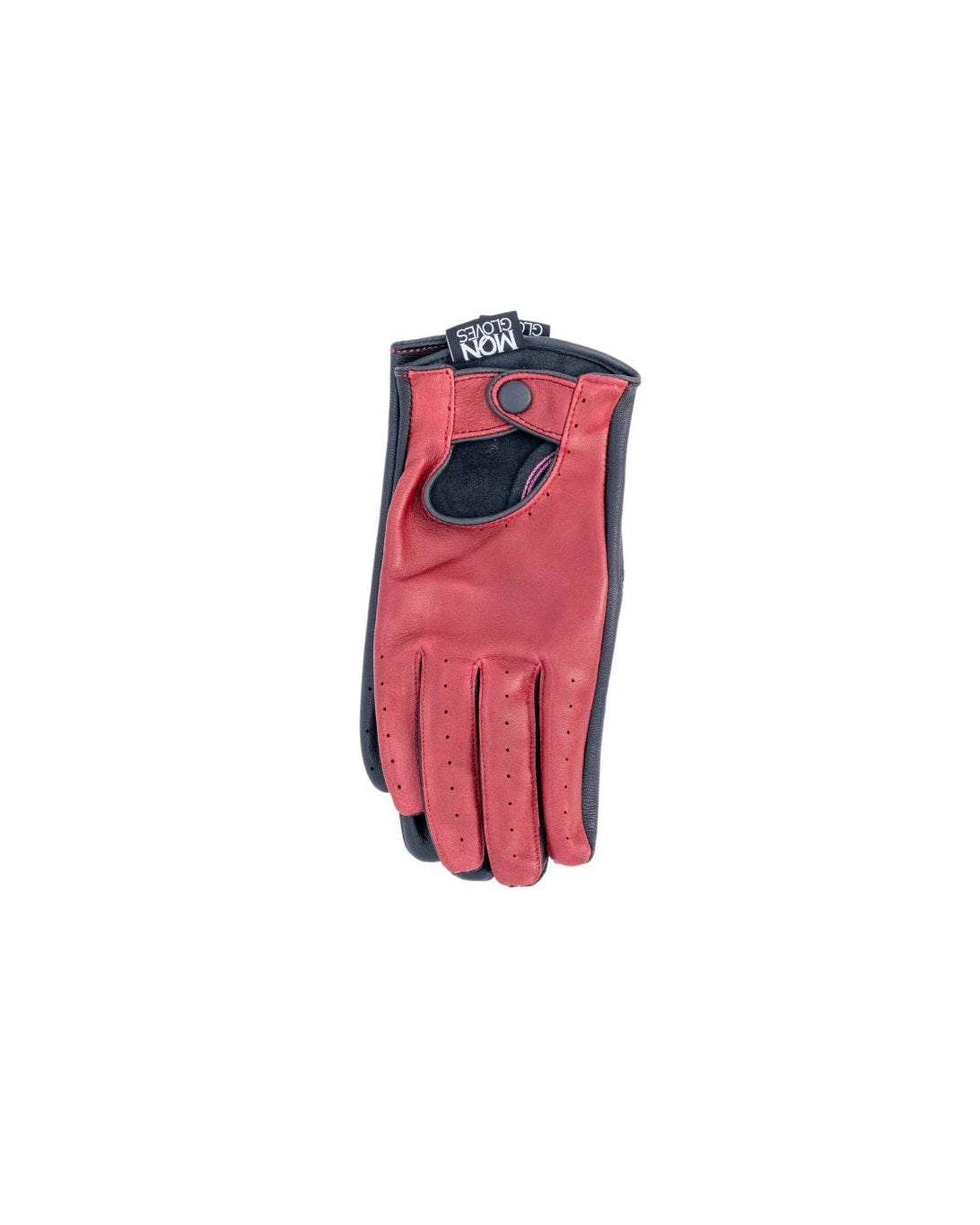 Dual-tone Leather Gloves Red and black for Men