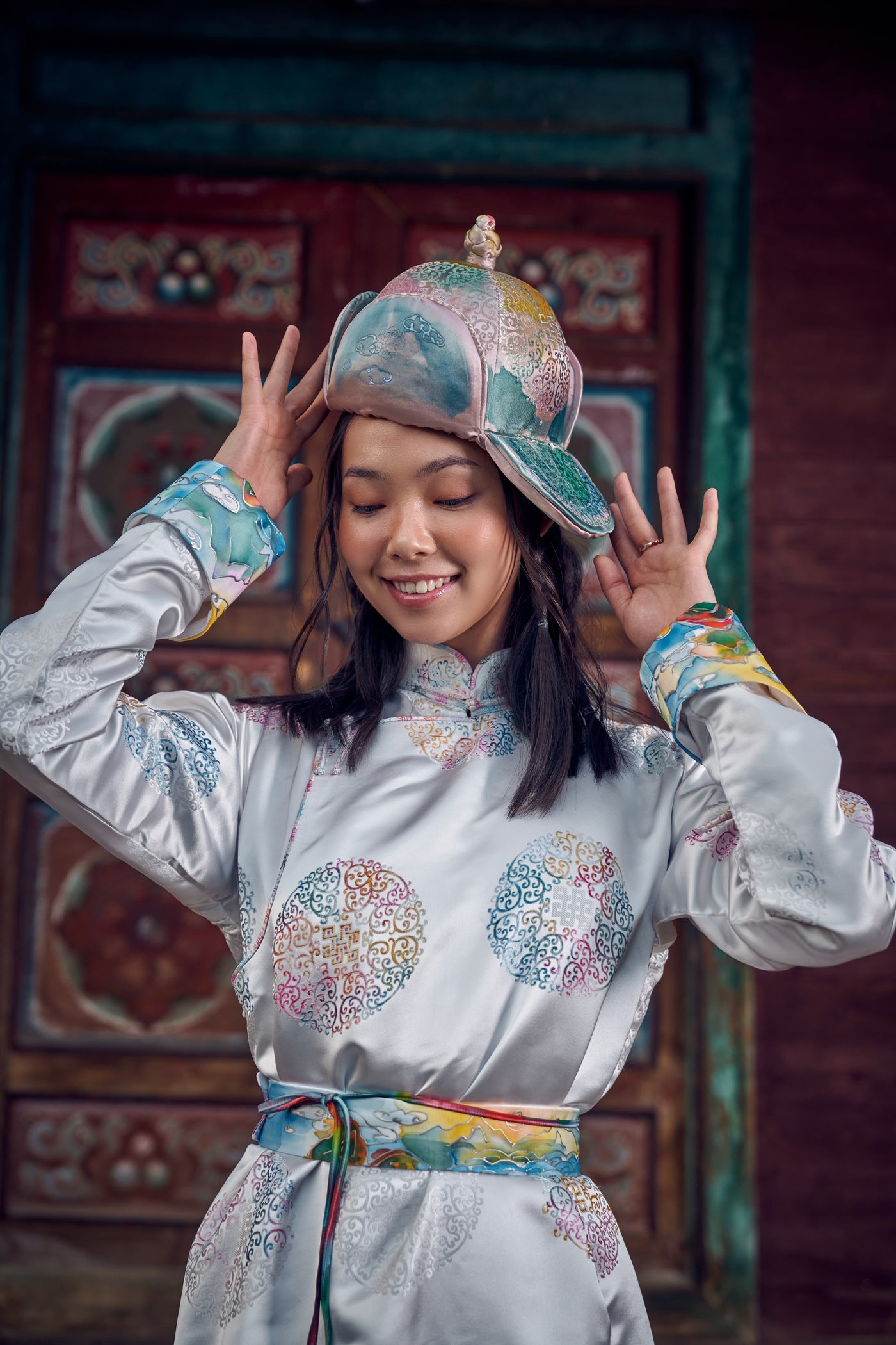 Hand-Painted Traditional Silk Costume for Women.