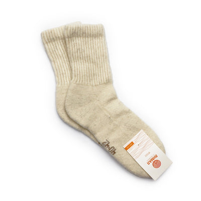 Plain natural white wool socks made from 100% natural Mongolian wool, soft and durable