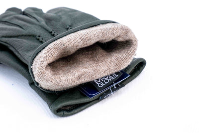 Classic Leather Gloves Dark Green for Men