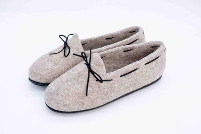 Felt Loafers for Women with Laces