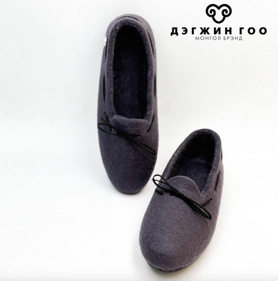 Felt Loafers for Women with Laces