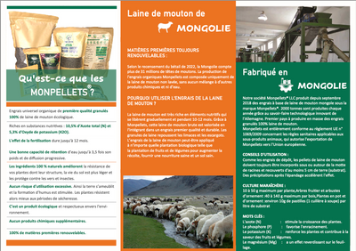 Monpellets Organic Fertilizer from Sheep Wool