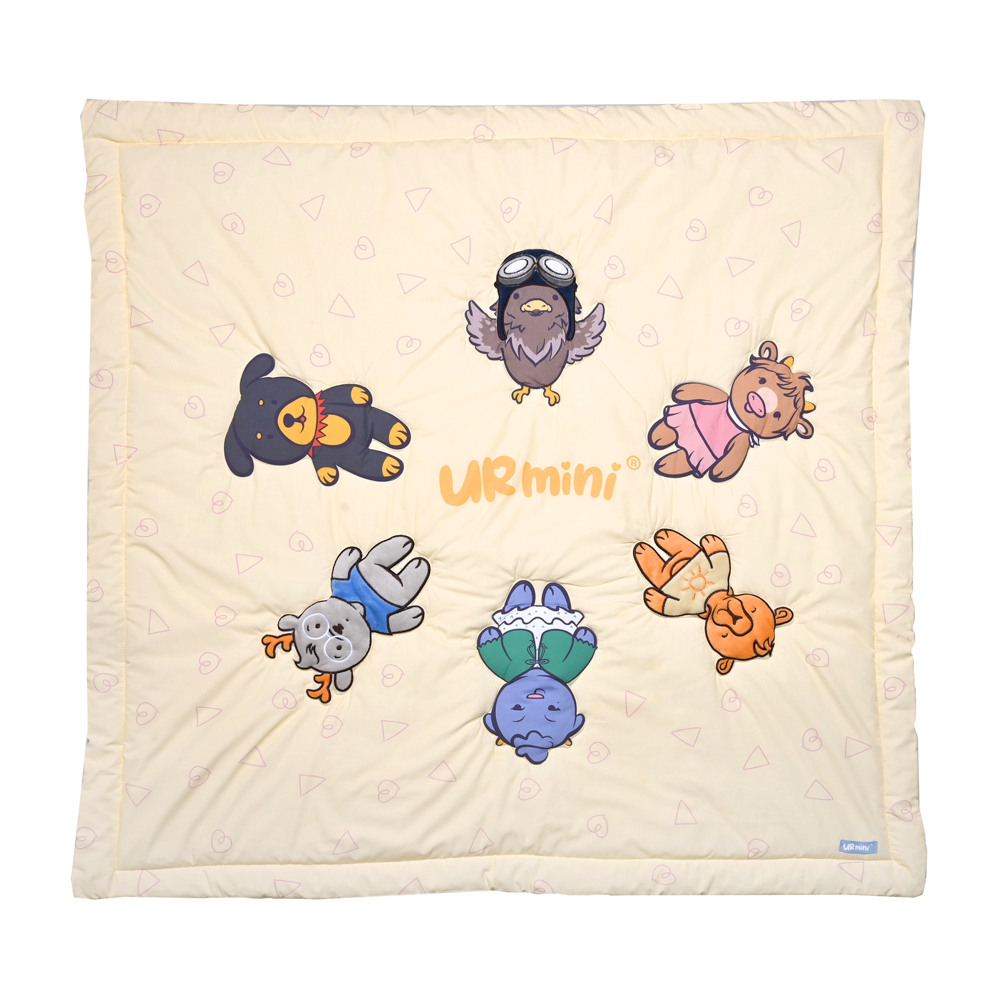 Soft baby cradle with colorful animal-themed illustrations and a padded design for comfort and safety.