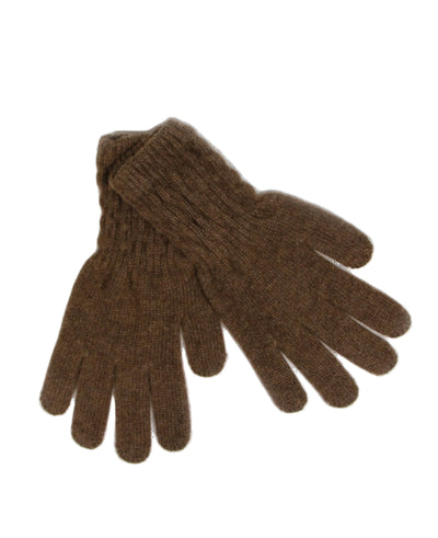 Brown yak wool gloves, soft and warm, made from sustainably sourced Mongolian yak wool