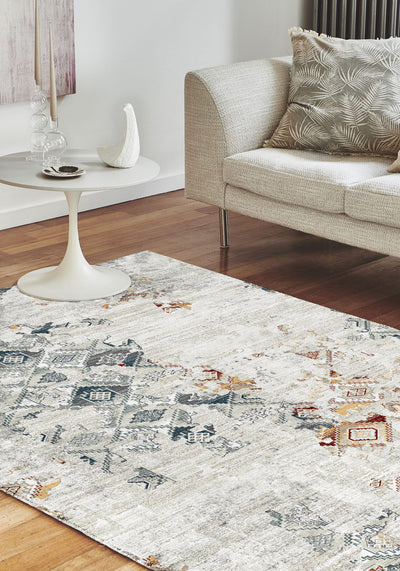 Abstract Light Beige Hunnu Carpet